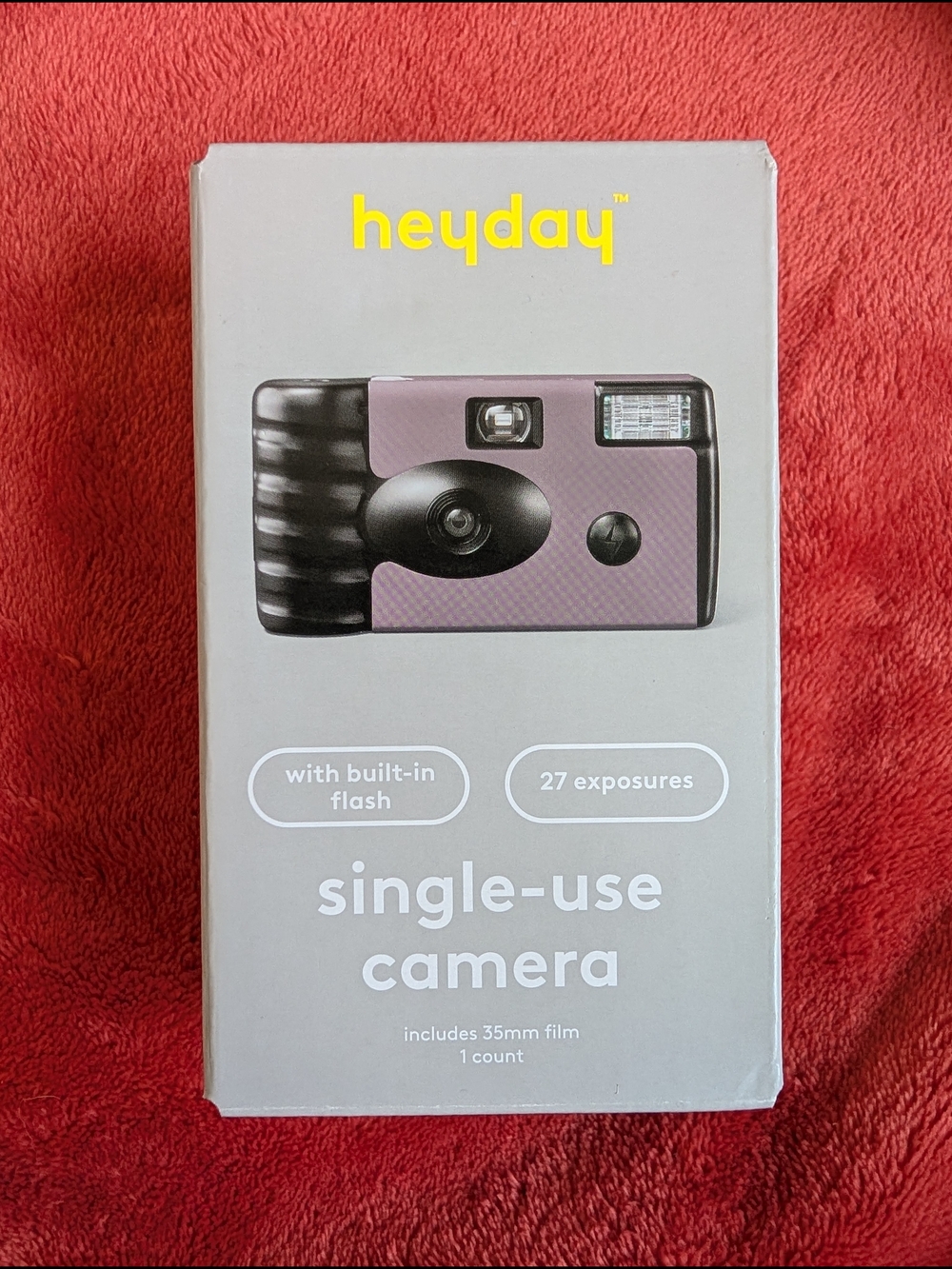 New In Box heyday Single-Use Camera Mauve and Black